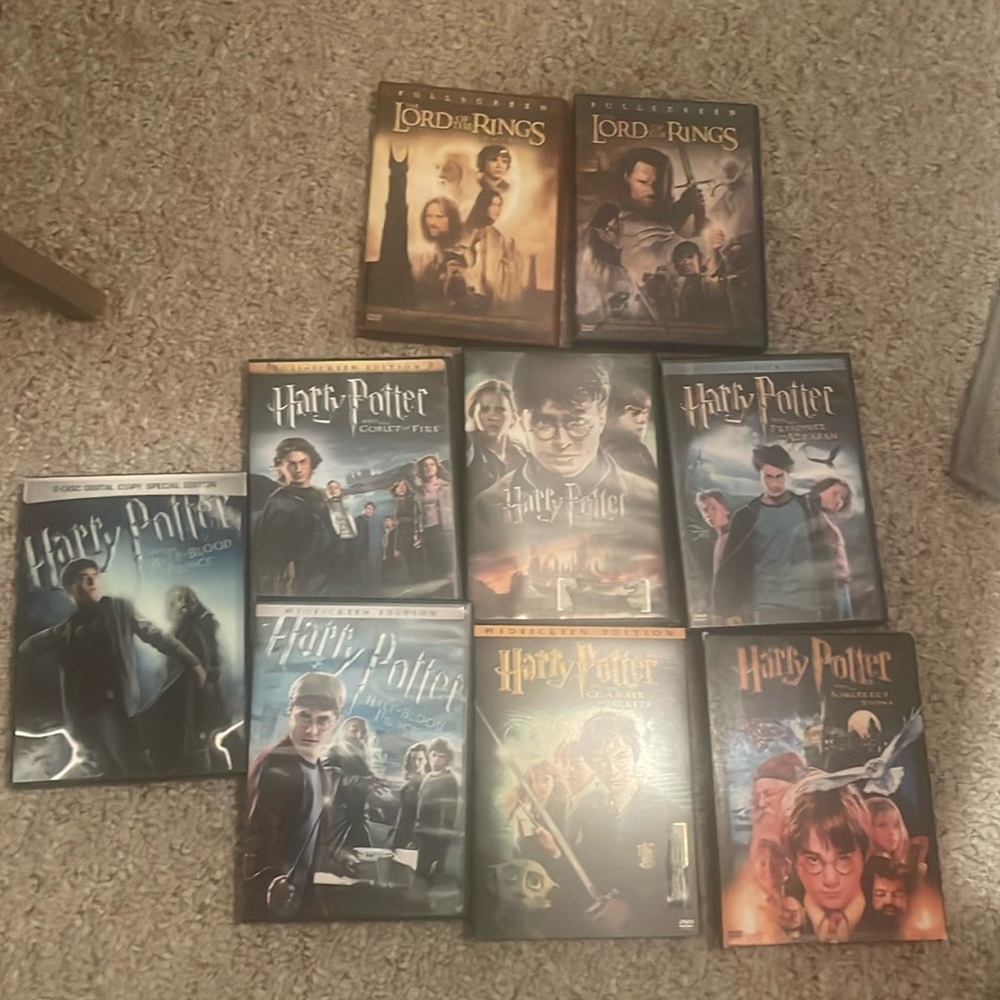 Harry Potteryer and Lord of the rings DVD Lot